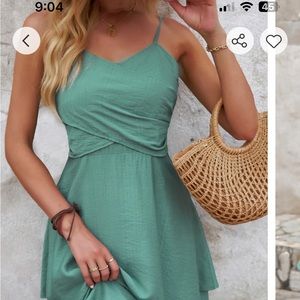 NWT CUPSHE Sage Wrapped Ruffle Dress